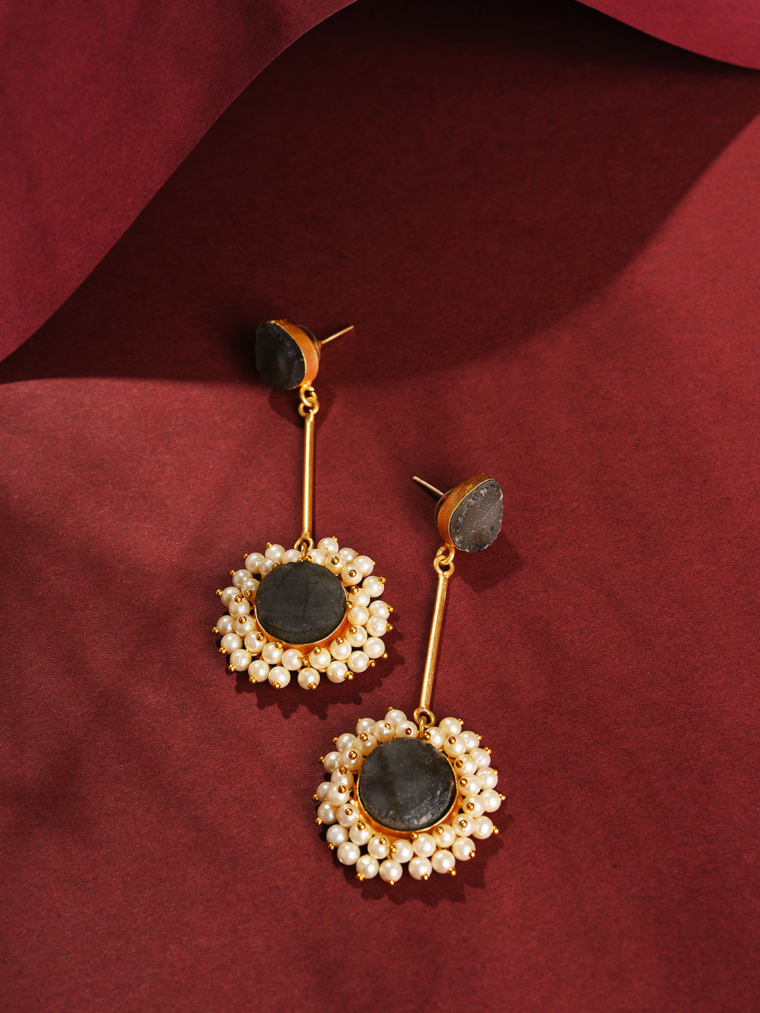 Gold Plated Pearls Drop Earring