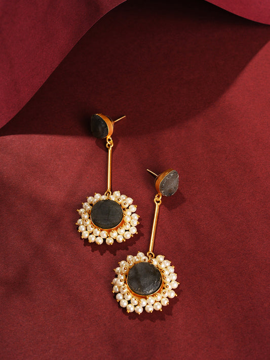 Gold Plated Pearls Drop Earring