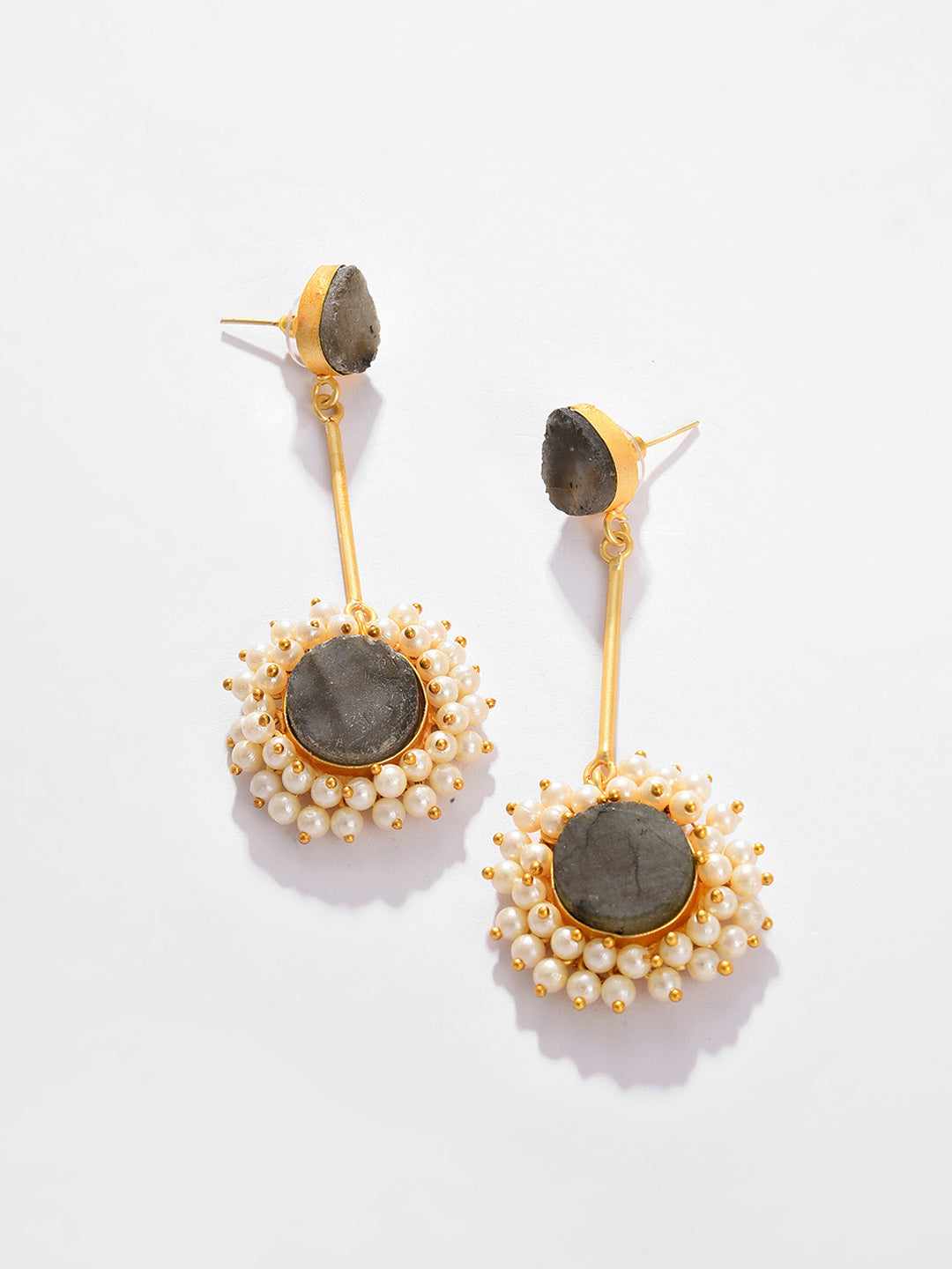 Gold Plated Pearls Drop Earring