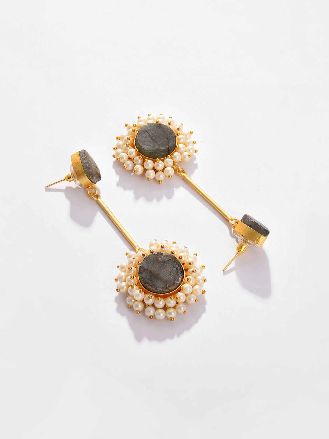 Gold Plated Pearls Drop Earring