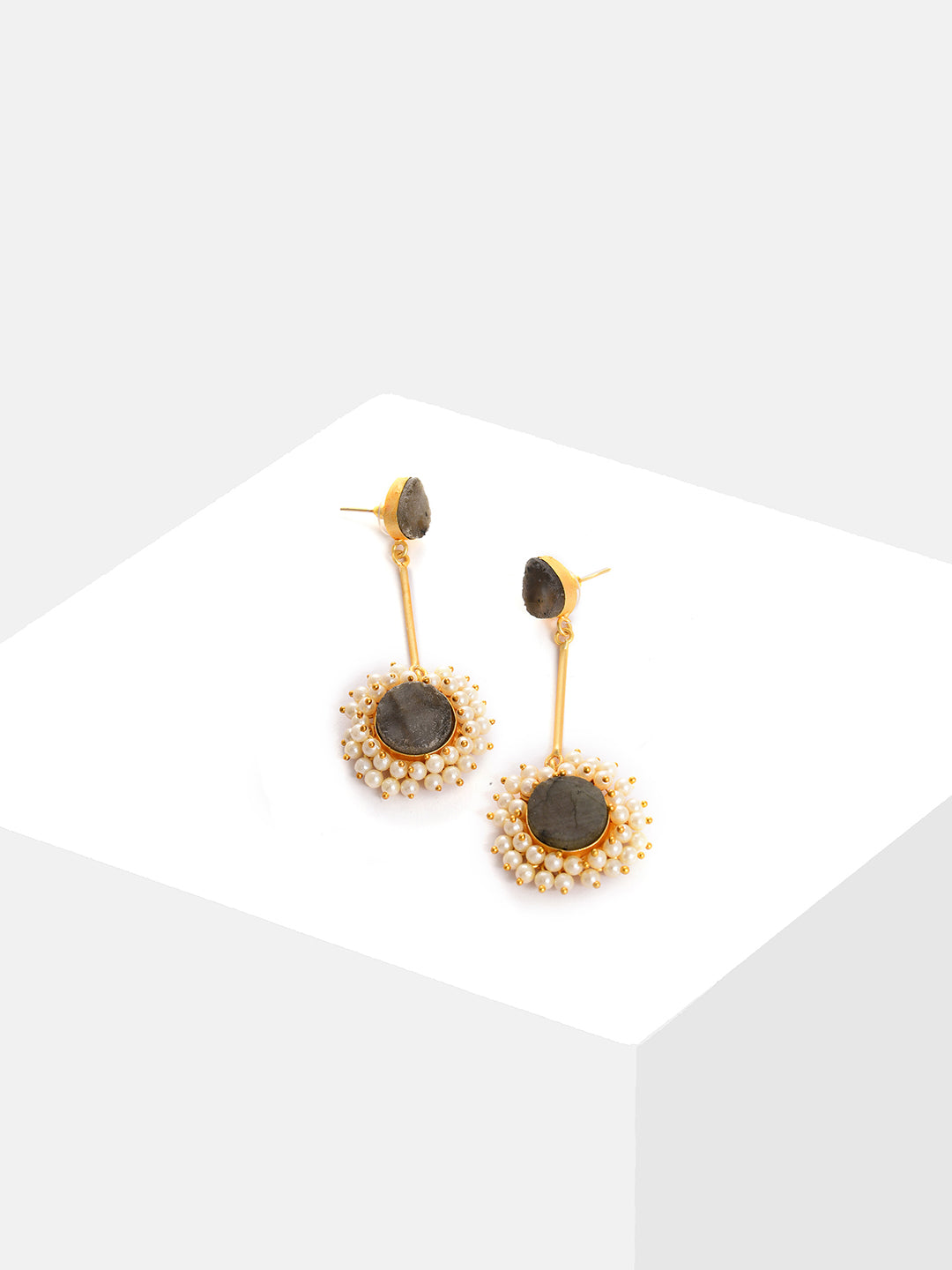 Gold Plated Pearls Drop Earring