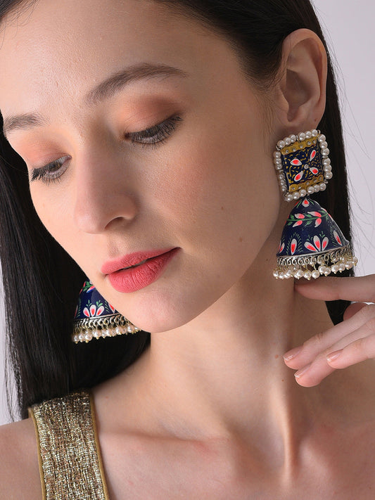 Gold Plated Beaded Jhumka