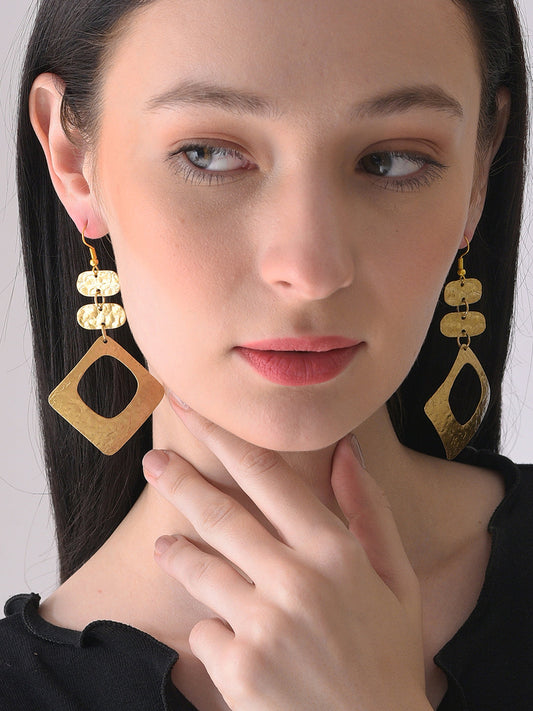 Gold Plated Designer Drop Earring