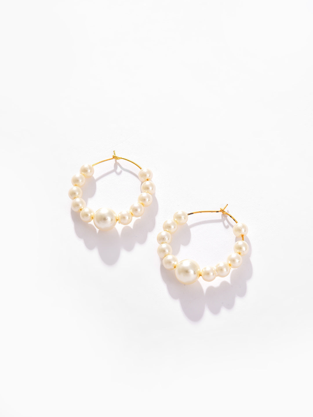 Gold Plated Pearls Hoop Earring