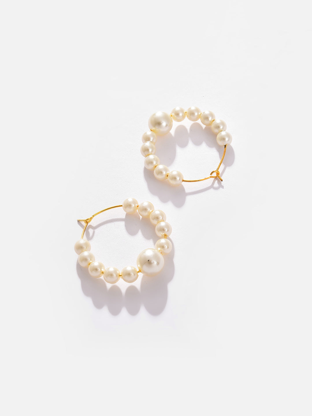 Gold Plated Pearls Hoop Earring