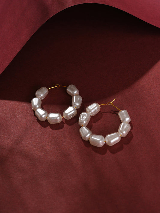 Gold Plated Pearls Hoop Earring