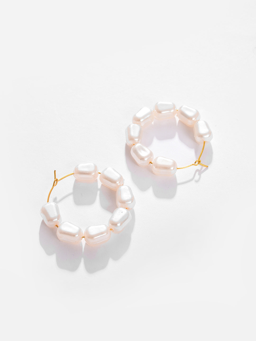 Gold Plated Pearls Hoop Earring