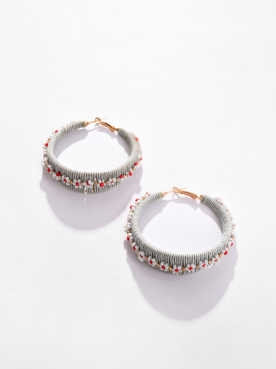 Gold Plated Beaded Hoop Earring