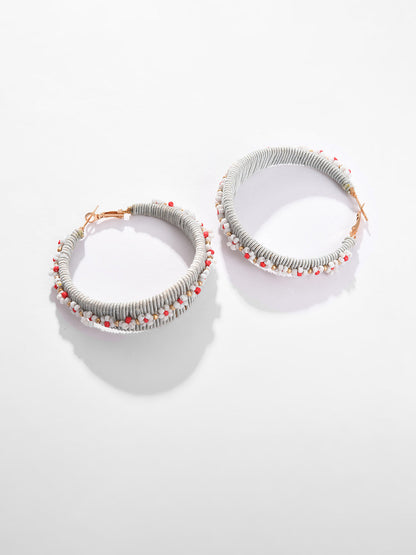Gold Plated Beaded Hoop Earring