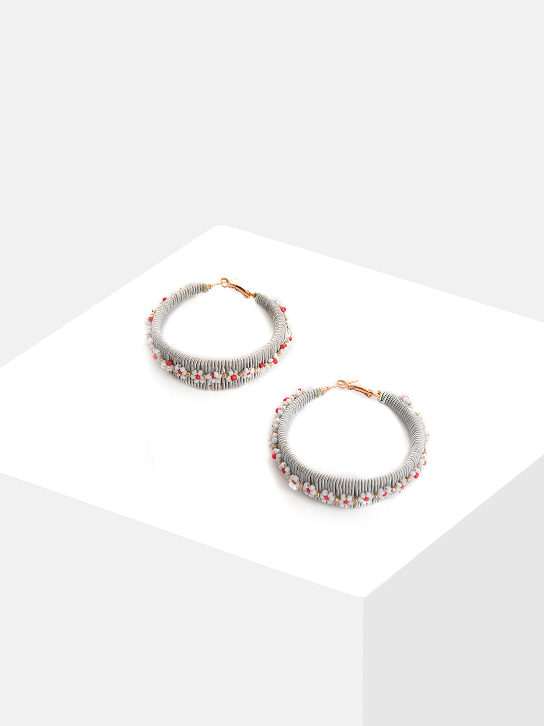 Gold Plated Beaded Hoop Earring