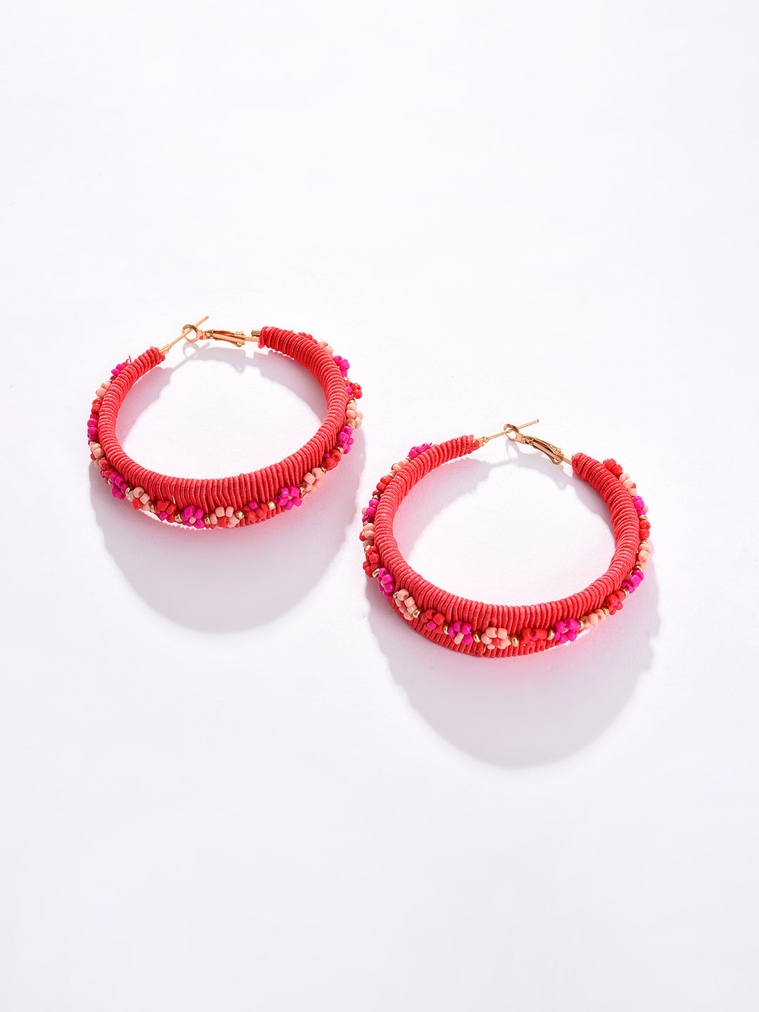 Gold Plated Beaded Hoop Earring