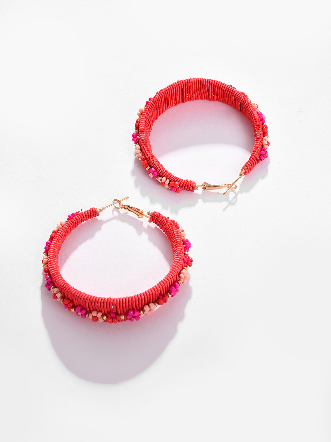 Gold Plated Beaded Hoop Earring