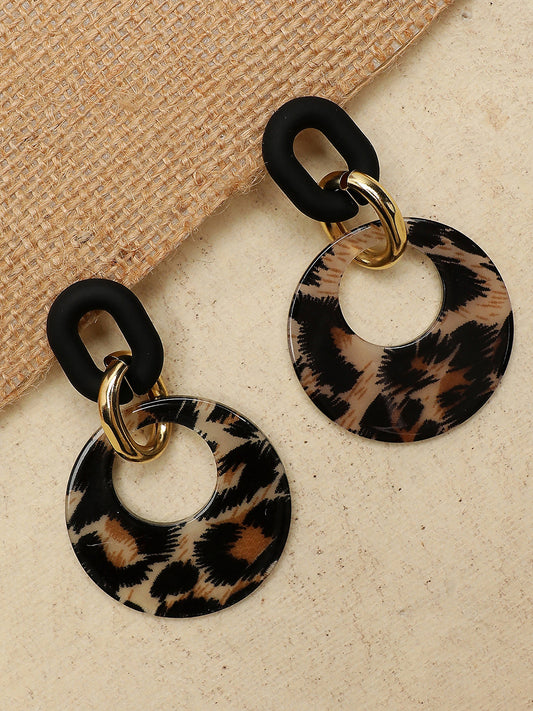 Sohi Animal Print Drop Earring
