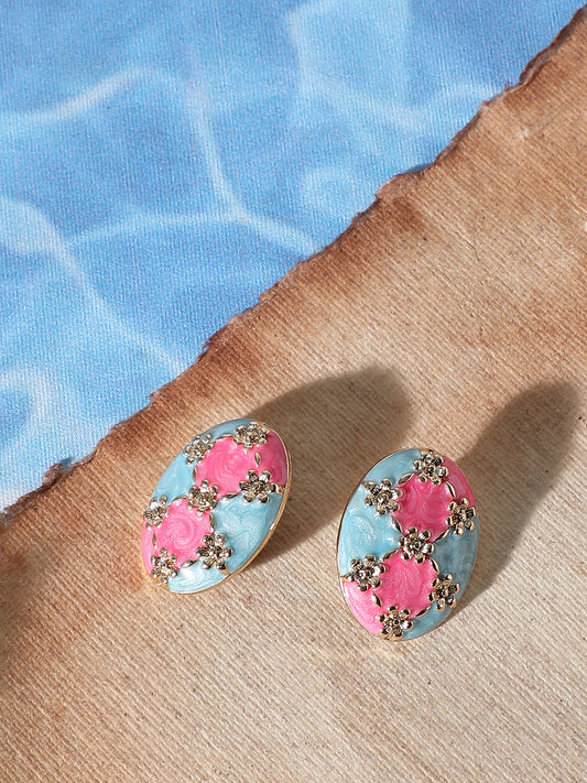 Gold Plated Party Designer Stone Stud For Women