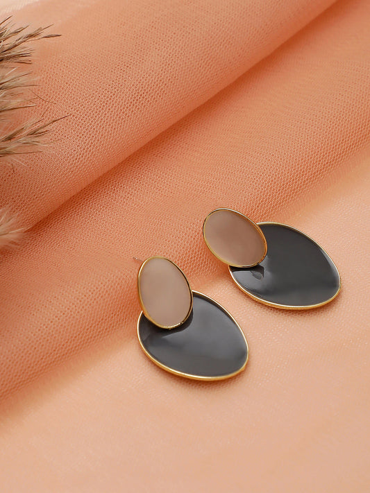 Sohi Gold Plated Blue Drop Earrings