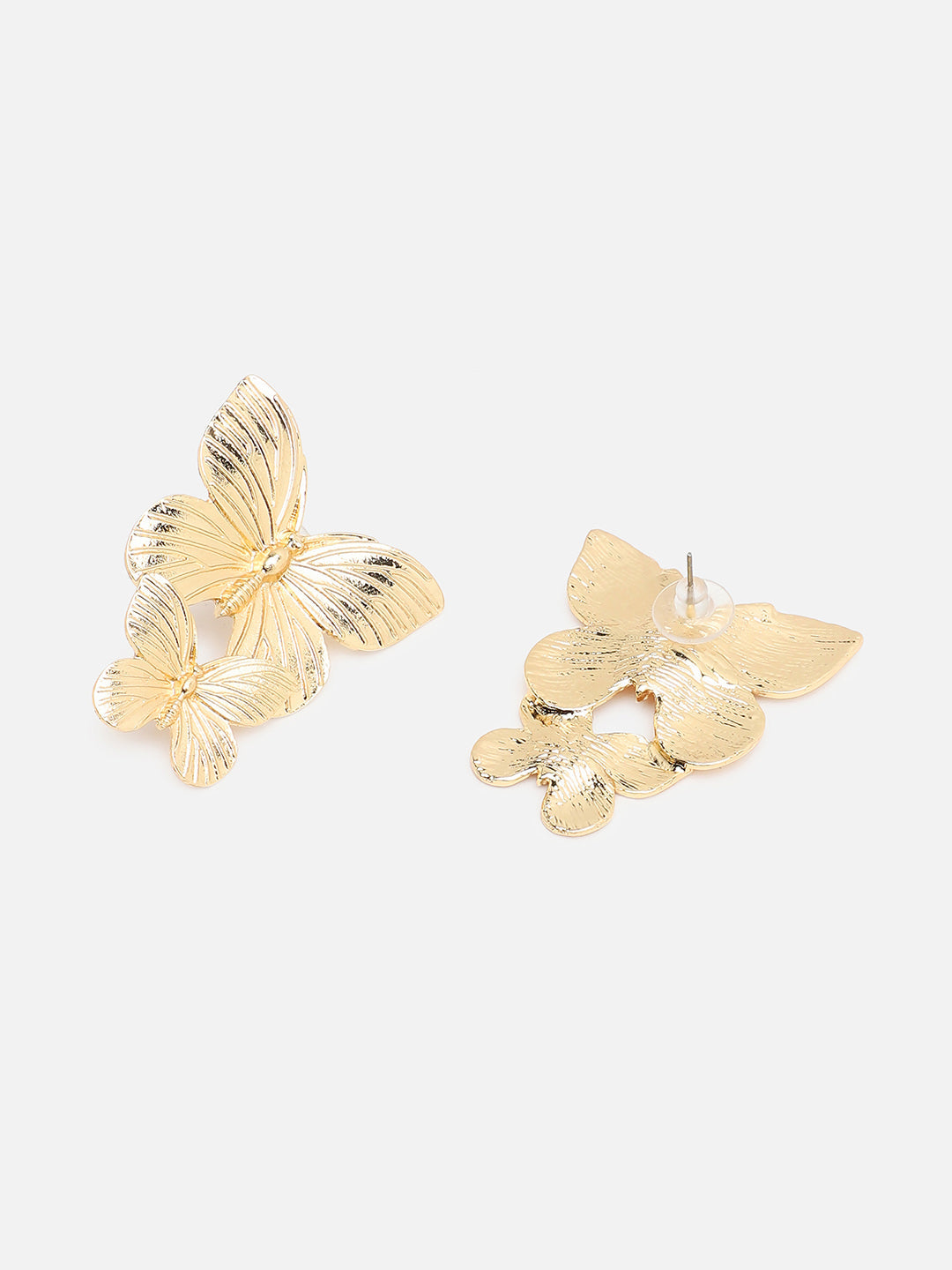 Sohi Gold Plated Contemporary Butterfly Drop Earring