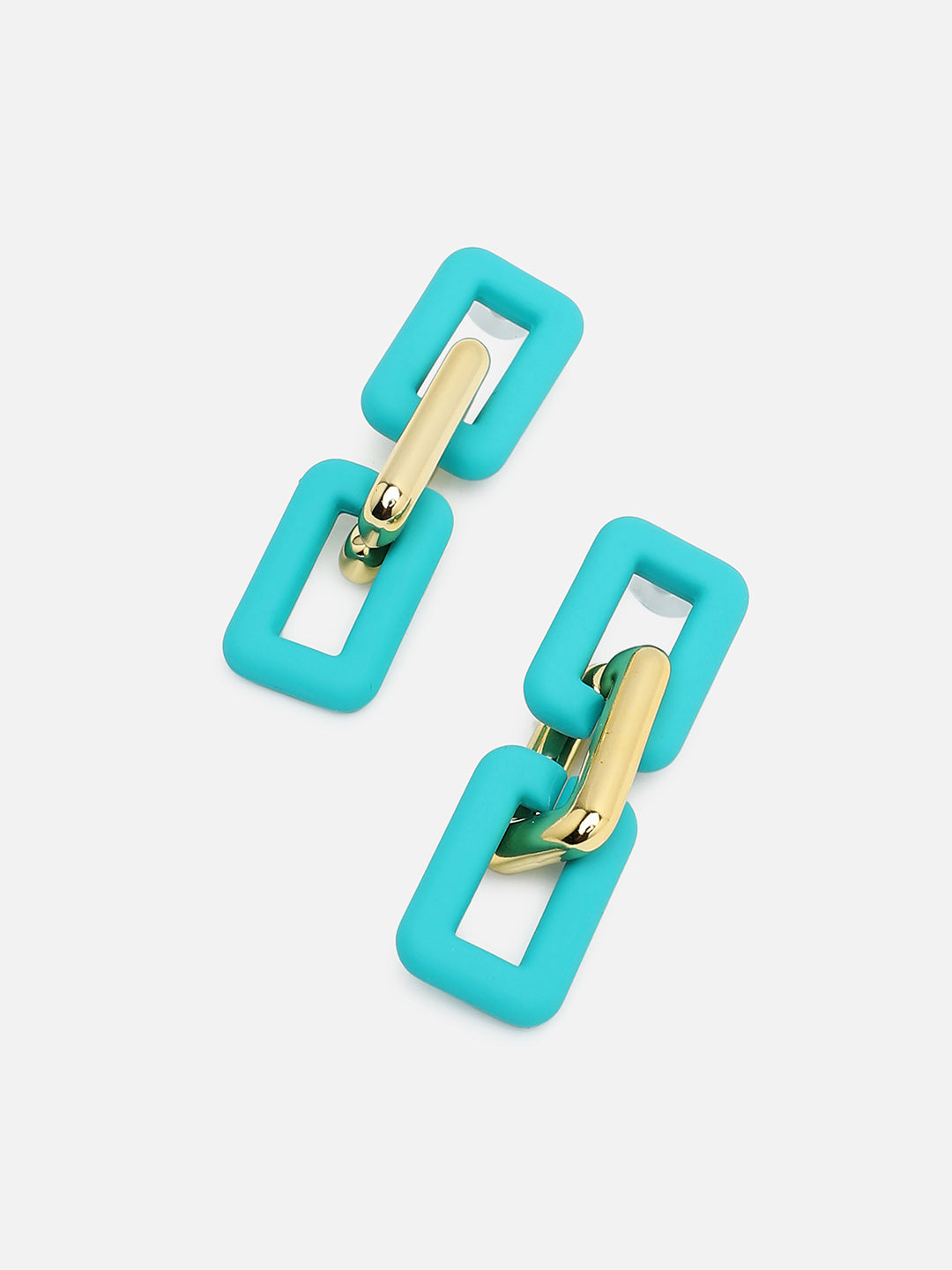 Sohi Gold & Green Chain Link Drop Earring