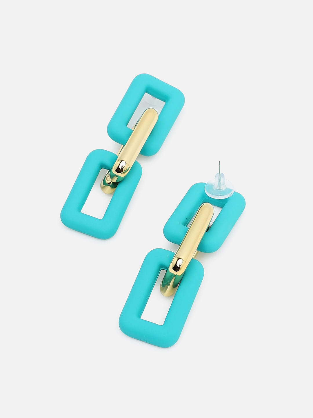 Sohi Gold & Green Chain Link Drop Earring