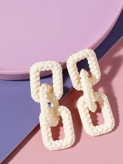 Sohi White Chain Link Drop Earring