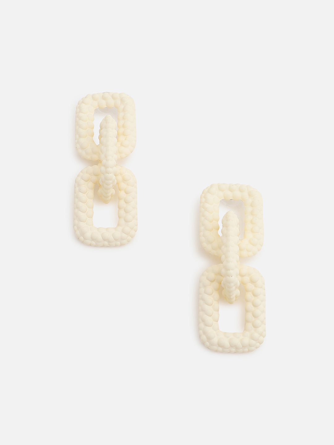 Sohi White Chain Link Drop Earring