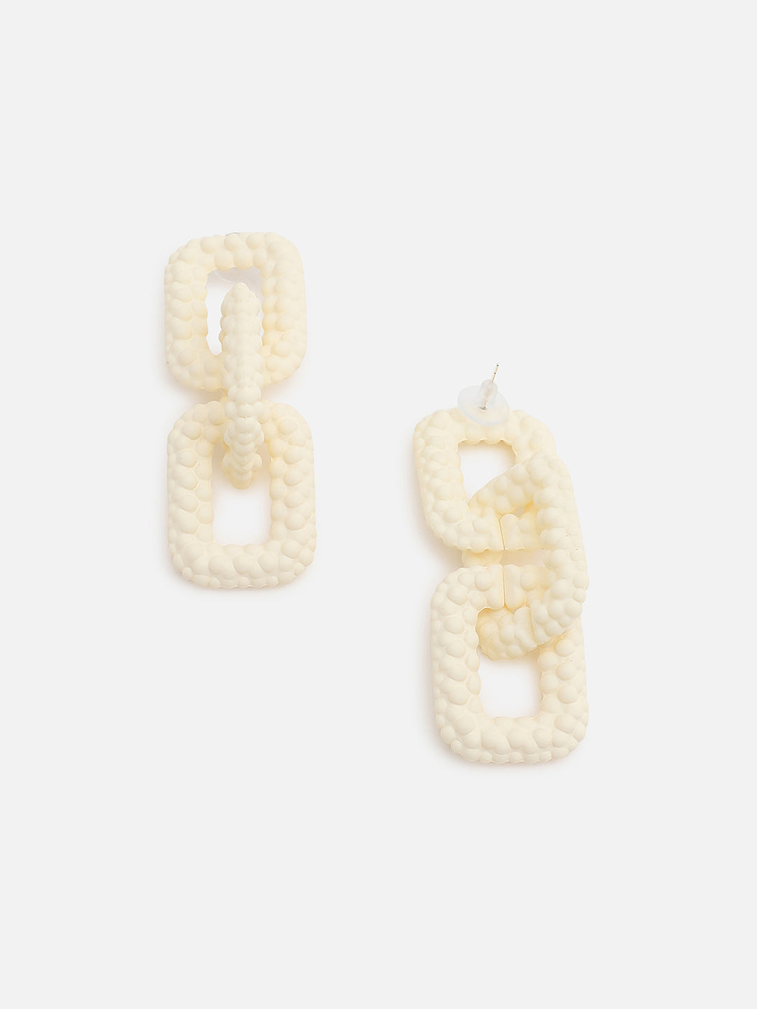 Sohi White Chain Link Drop Earring