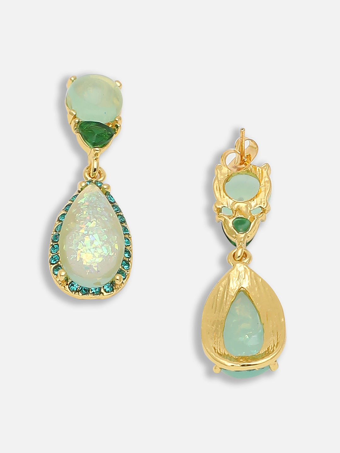 Gold Plated Party Designer Stone Drop Earring For Women