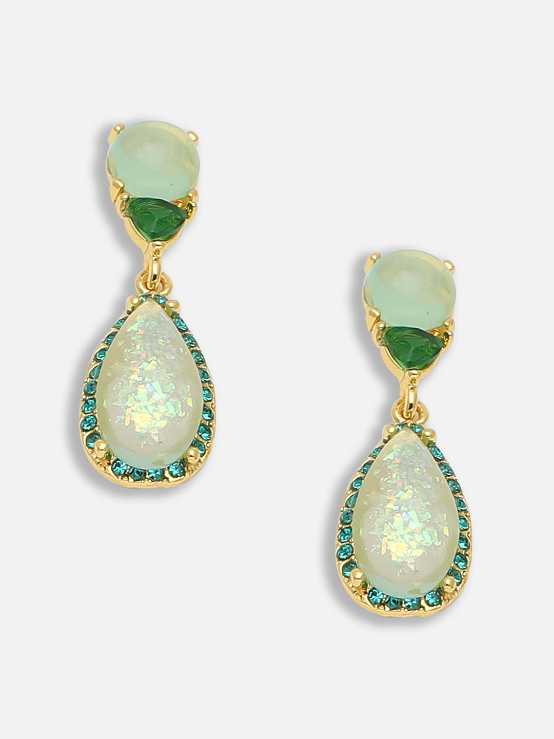 Gold Plated Party Designer Stone Drop Earring For Women