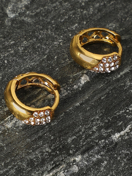 Gold Plated Party Designer Stone Drop Earring For Women
