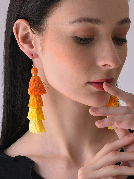 Gold Plated Beaded Drop Earring