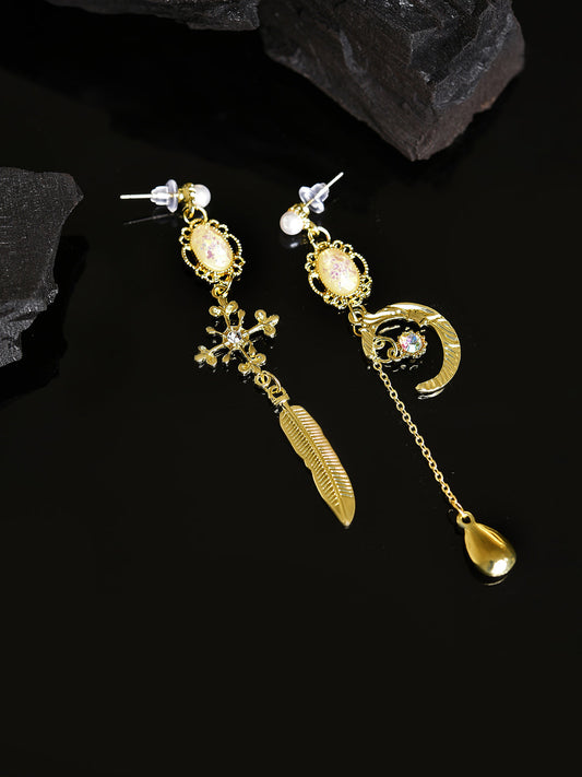 Gold Plated Designer Stone Drop Earring