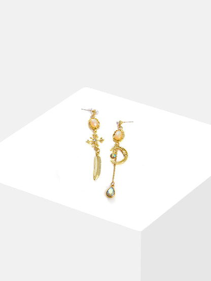 Gold Plated Designer Stone Drop Earring