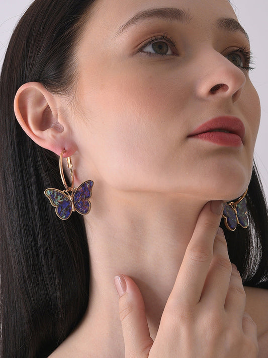 Gold Plated Designer Stone Drop Earring