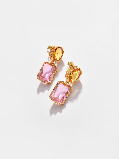 Gold Plated Designer Stone Drop Earring