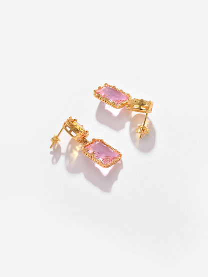 Gold Plated Designer Stone Drop Earring