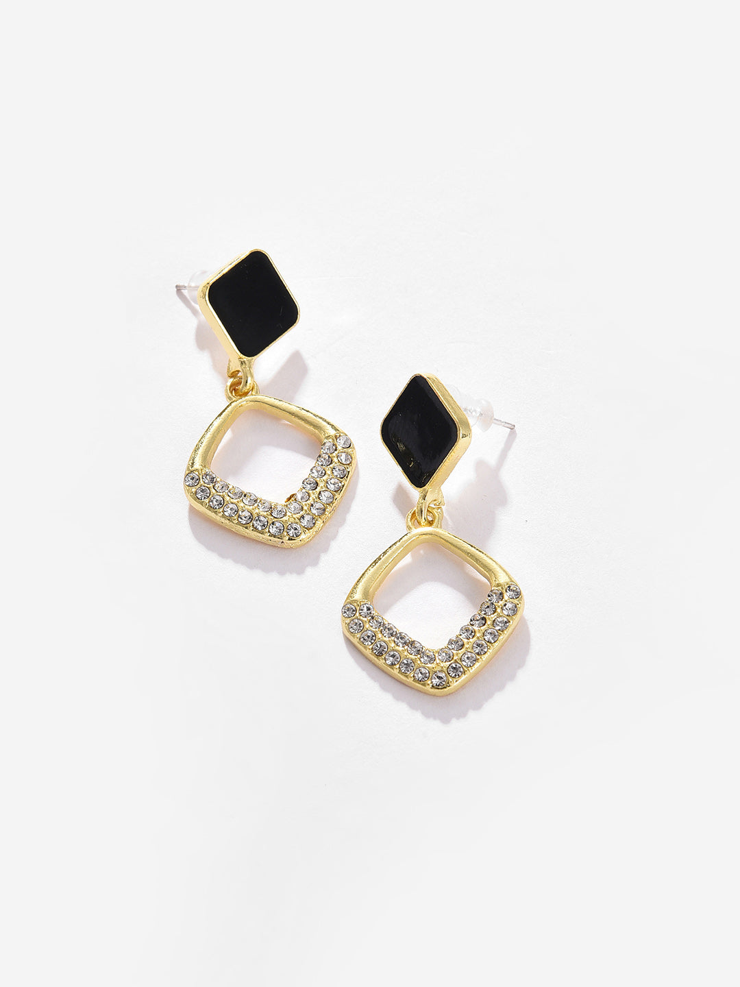 Gold Plated Designer Stone Drop Earring