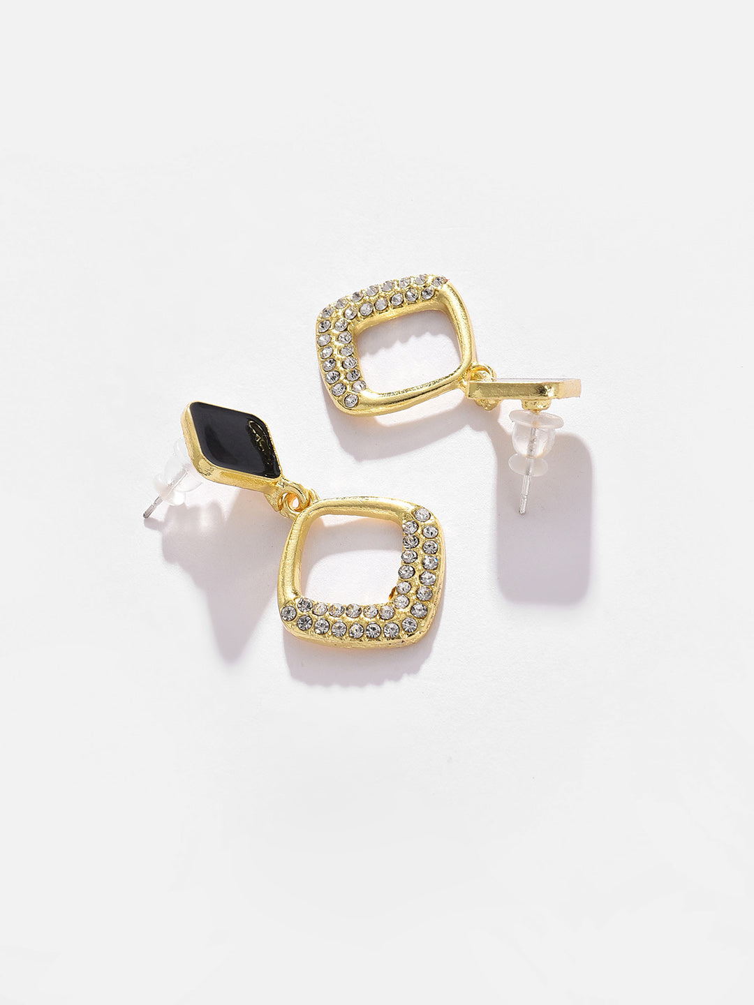 Gold Plated Designer Stone Drop Earring