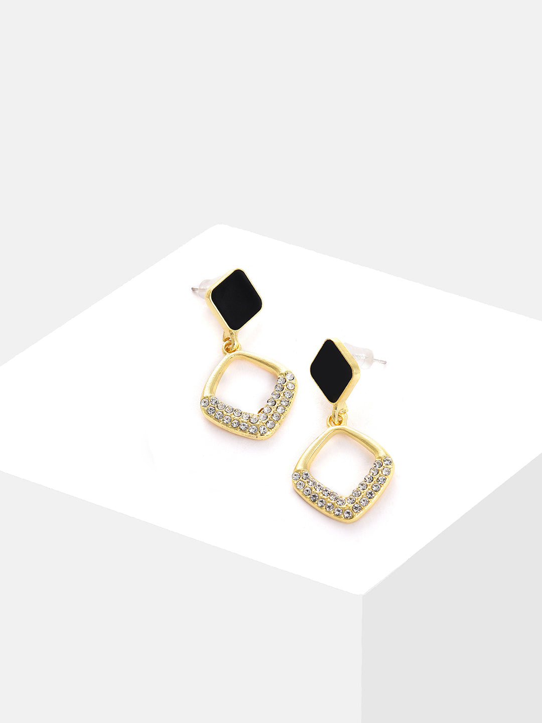 Gold Plated Designer Stone Drop Earring