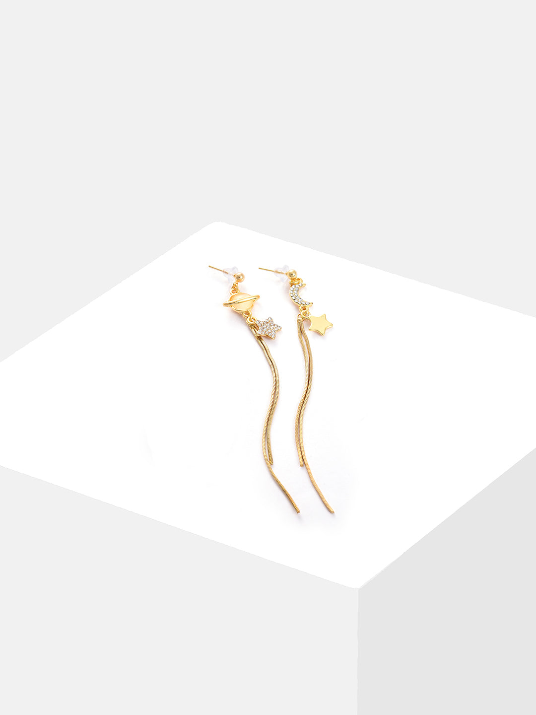 Gold Plated Designer Stone Drop Earring