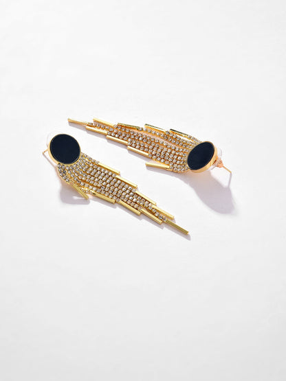 Gold Plated Designer Stone Drop Earring