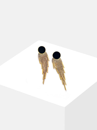 Gold Plated Designer Stone Drop Earring