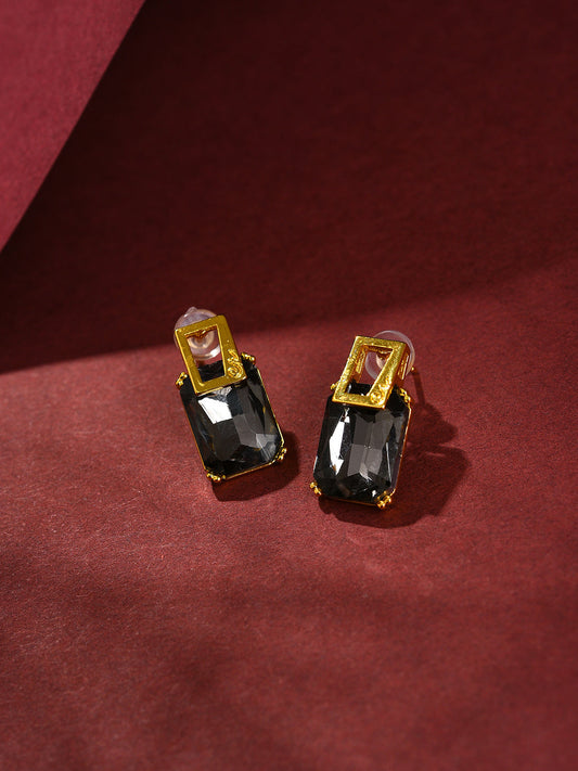 Gold Plated Designer Stone Stud