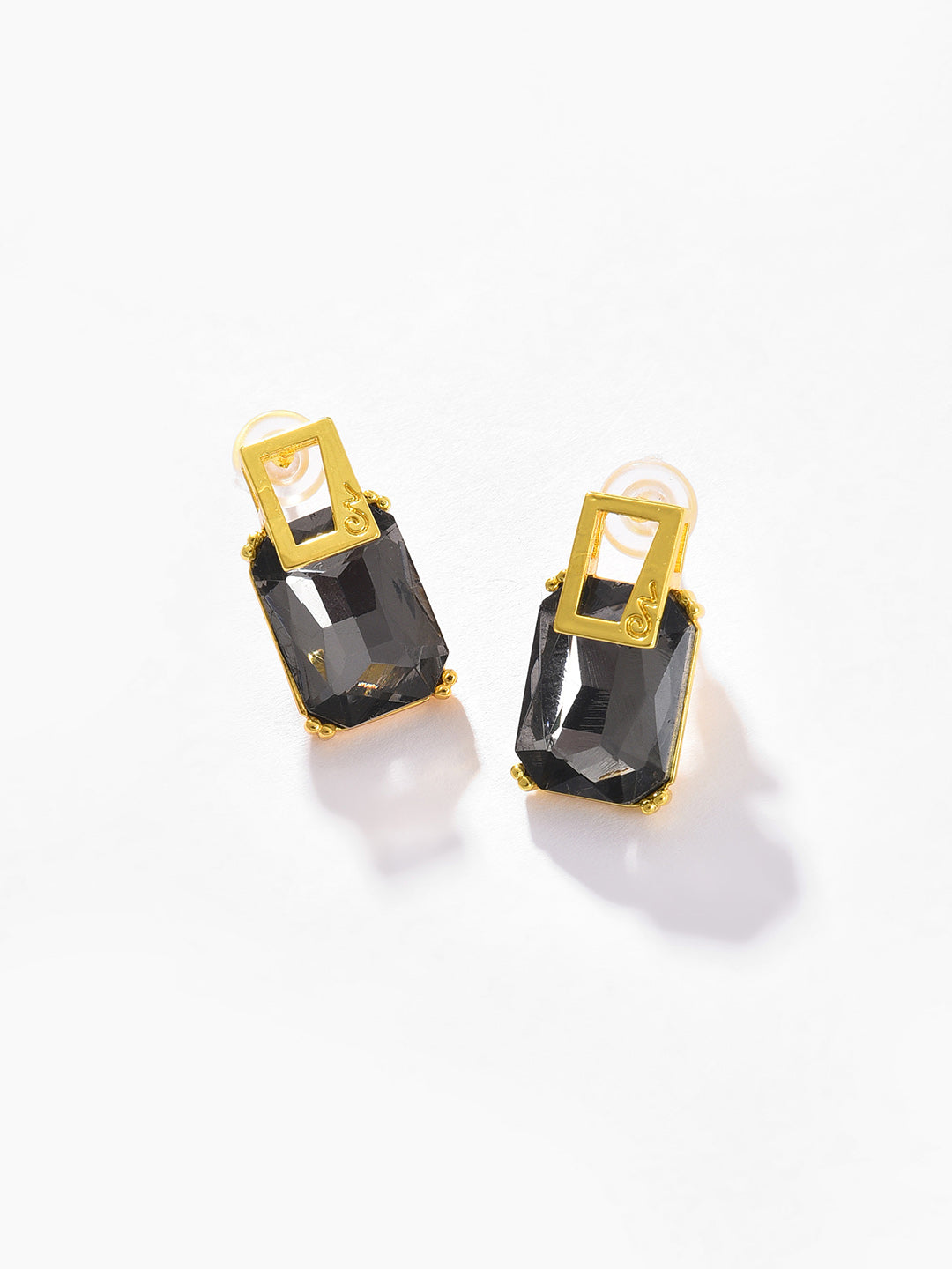 Gold Plated Designer Stone Stud