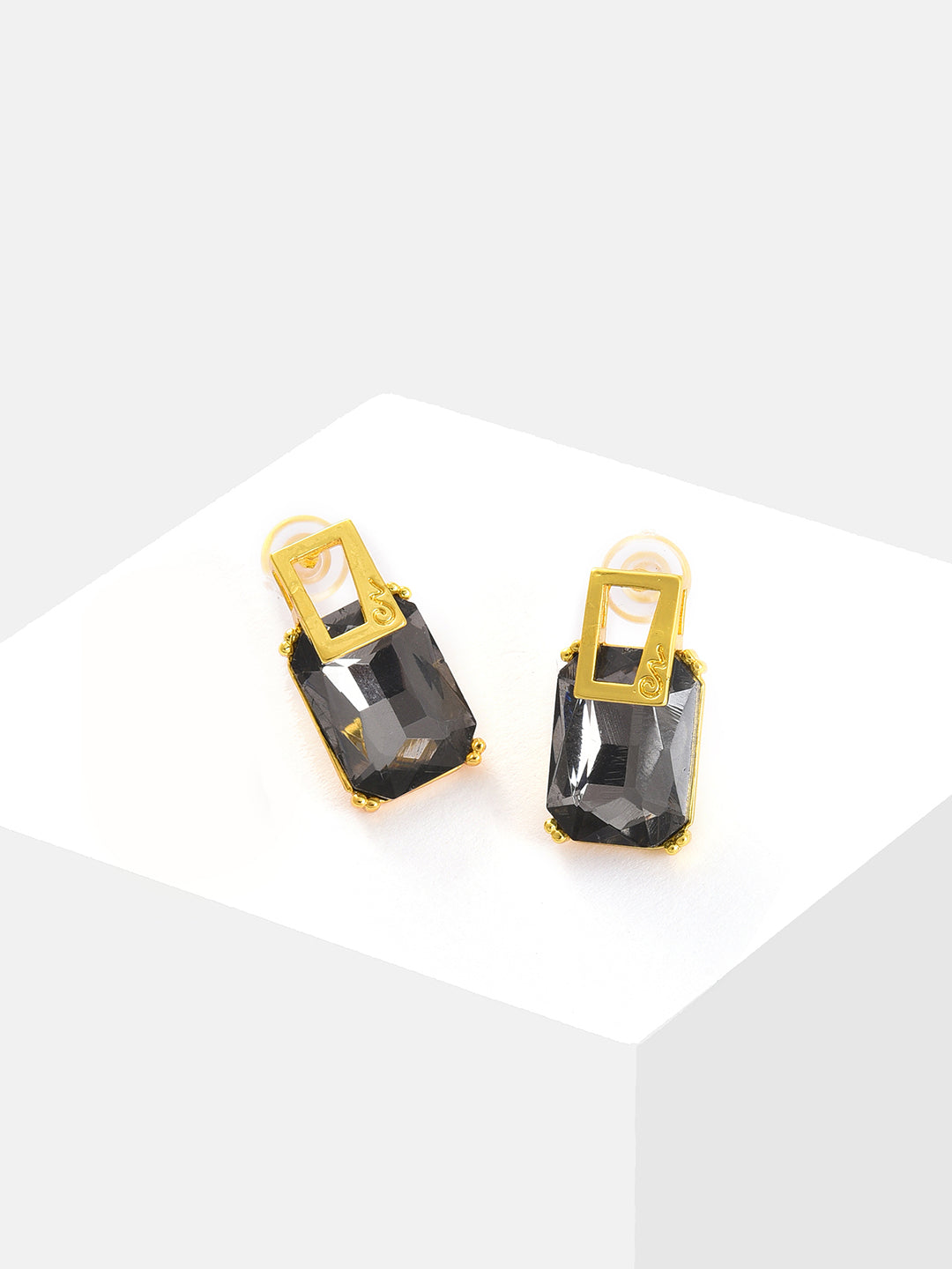 Gold Plated Designer Stone Stud