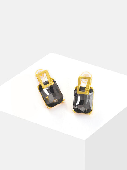 Gold Plated Designer Stone Stud