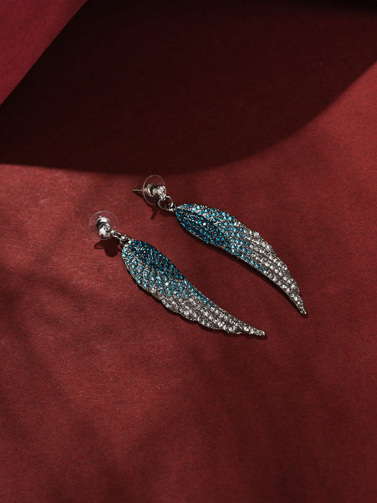 Silver Plated Designer Stone Drop Earring