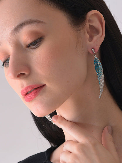Silver Plated Designer Stone Drop Earring