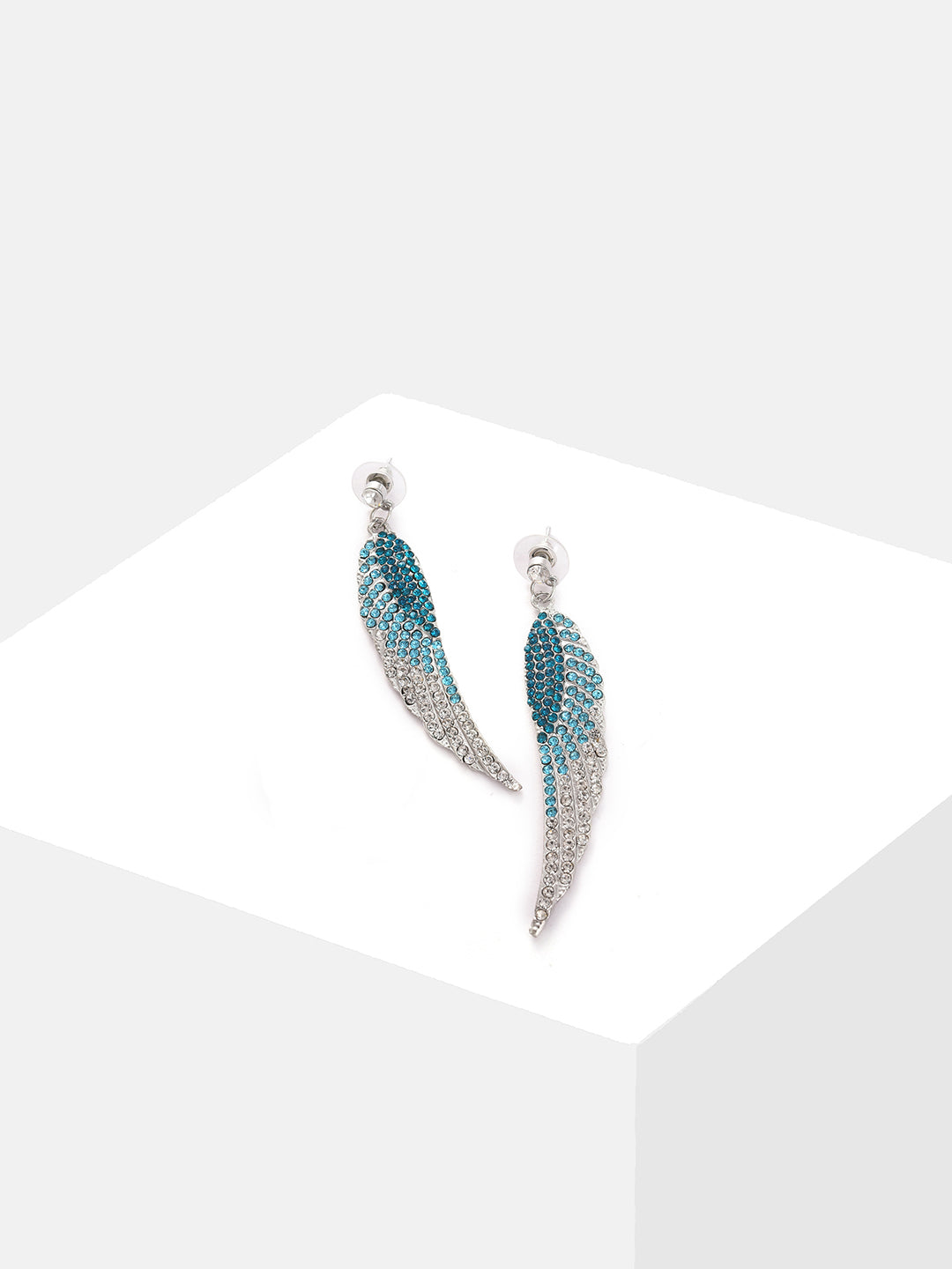Silver Plated Designer Stone Drop Earring