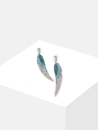 Silver Plated Designer Stone Drop Earring