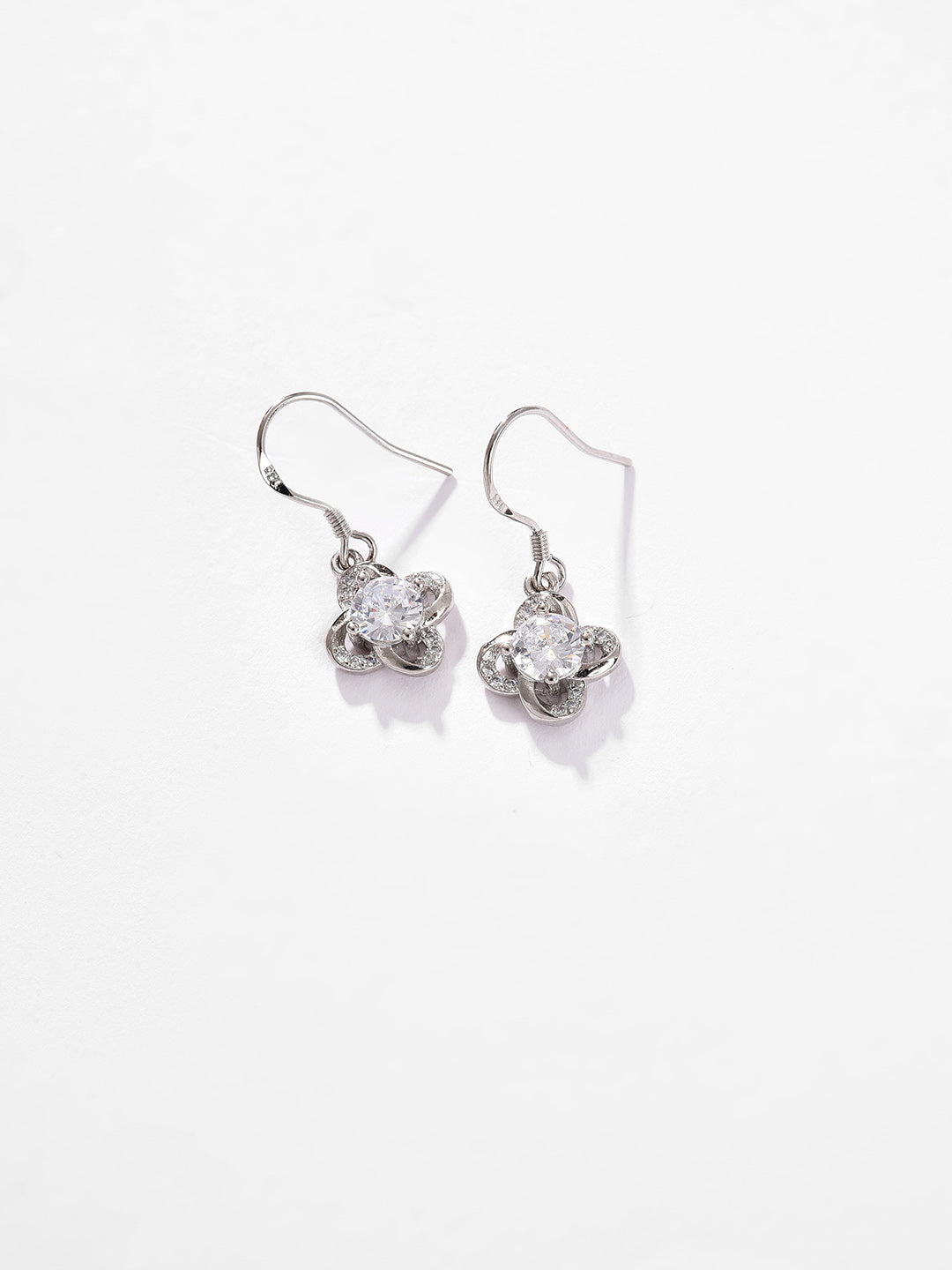 Silver Plated Designer Stone Drop Earring