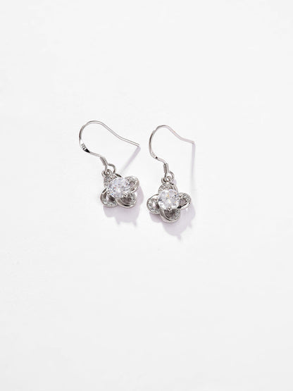 Silver Plated Designer Stone Drop Earring